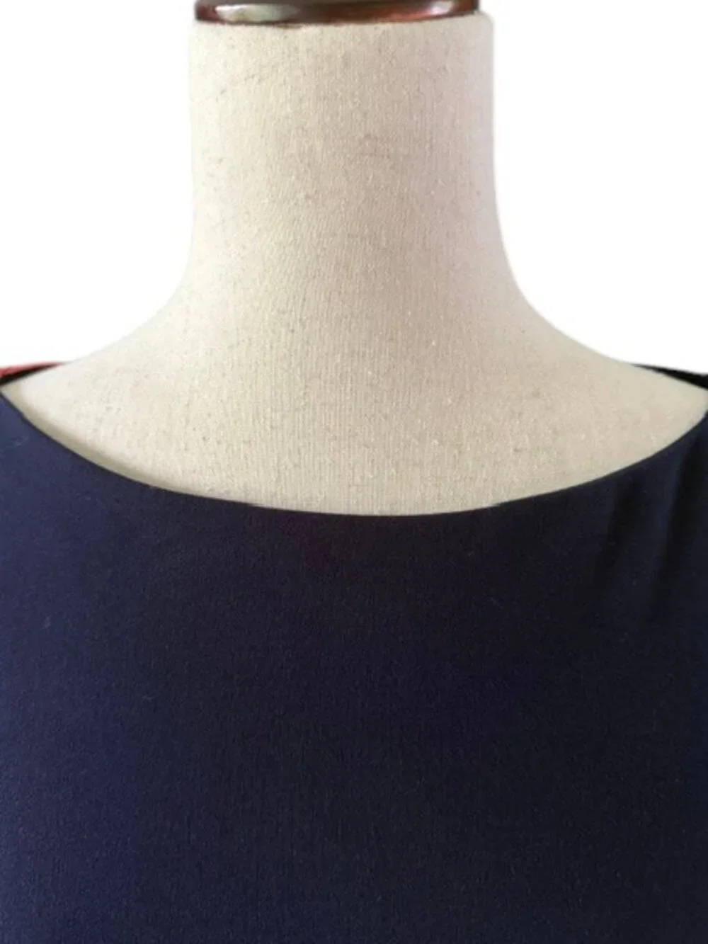 LAUREN Ralph Lauren Color Block Navy Cream Coral Sleeveless Shift Dress SZ 8 EUC - Picture 5 of 16